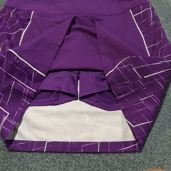 Adidas Golf Skort 2 ClimaCool Purple White Back Pocket Side Zip - Picture 5 of 12